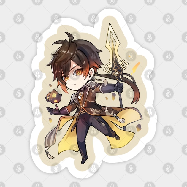 Zhongli Genshin Impact Liyue Sticker by Anime Access